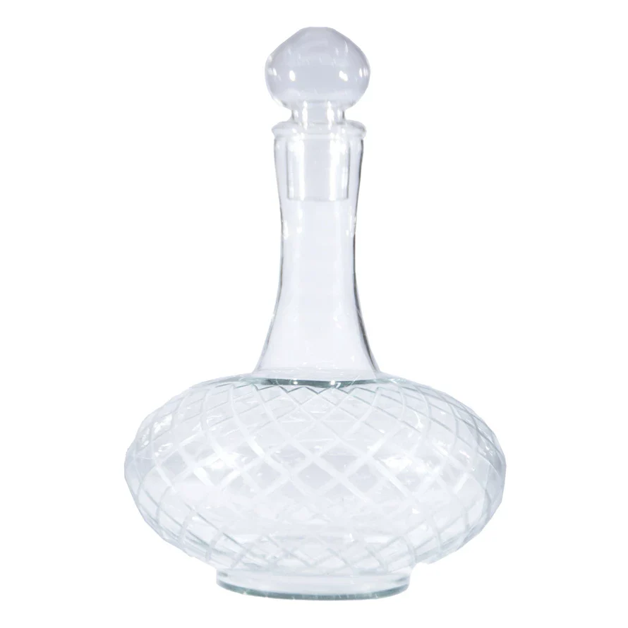 3.5 Quart Etched Glass Decanter with Glass Stopper