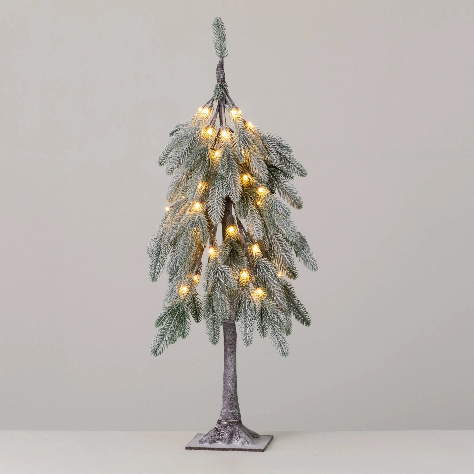 3’ Lit Flocked Droopy Tree