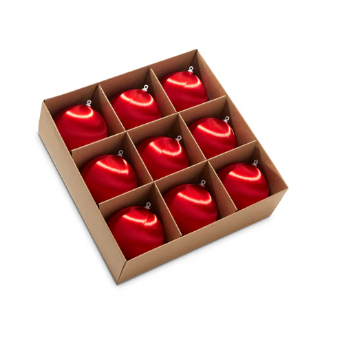 3" Red Satin Ball Ornaments - Sold Individually