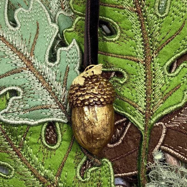 3” Resin Acorn Ornament Antique Gold