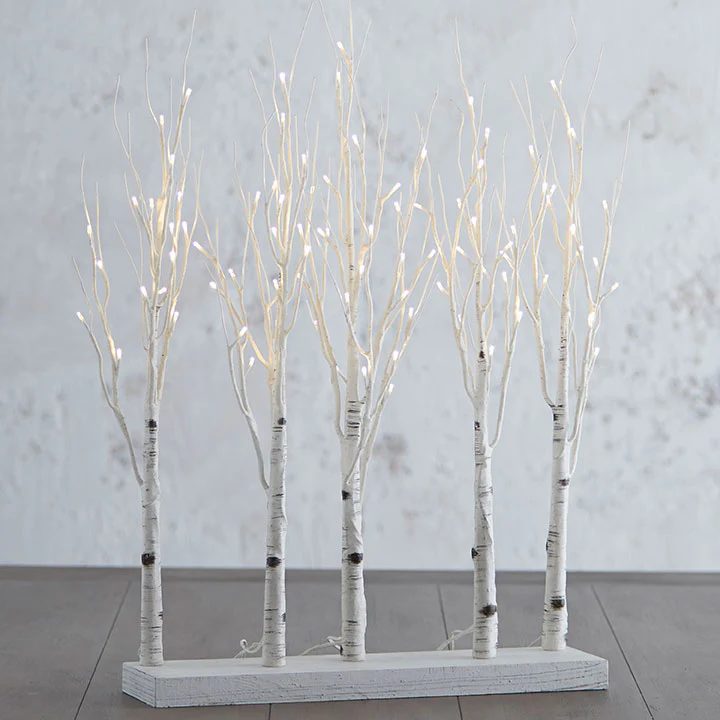 30" Birch Lighted Grove