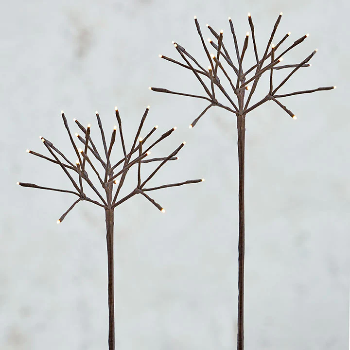 30" Brown Starburst Lighted Branches w/48 Warm White Lights (Batt)