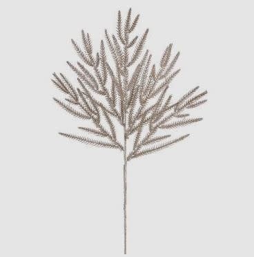 30" Glittered Fir Spray - Champagne