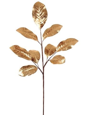 33" Magnolia Leaf Spray Gold