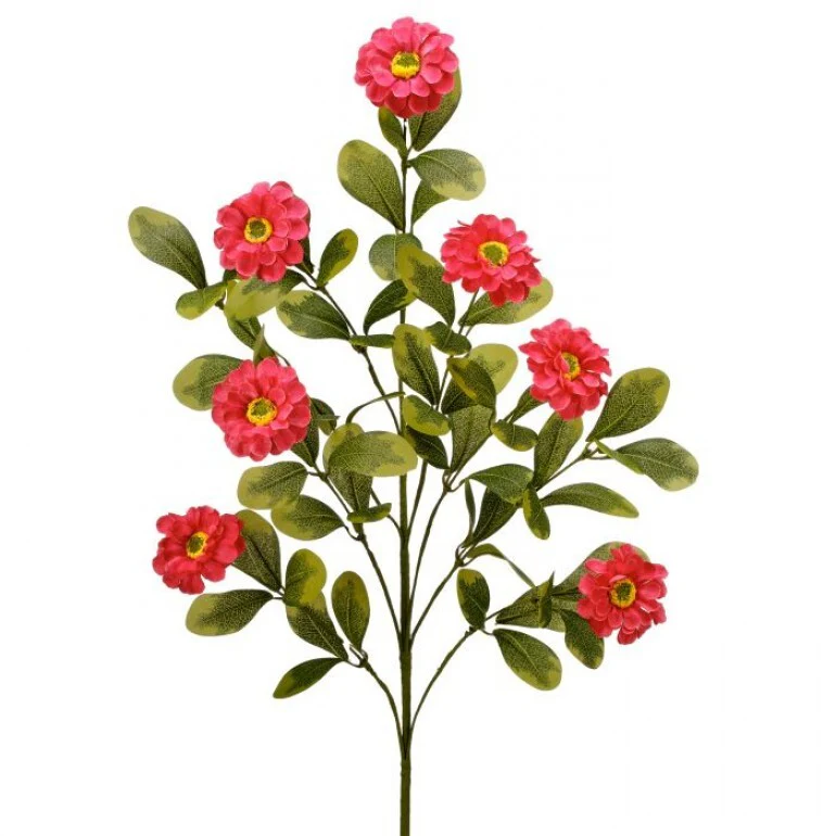 34" Button Zinnia Spray - Image 2