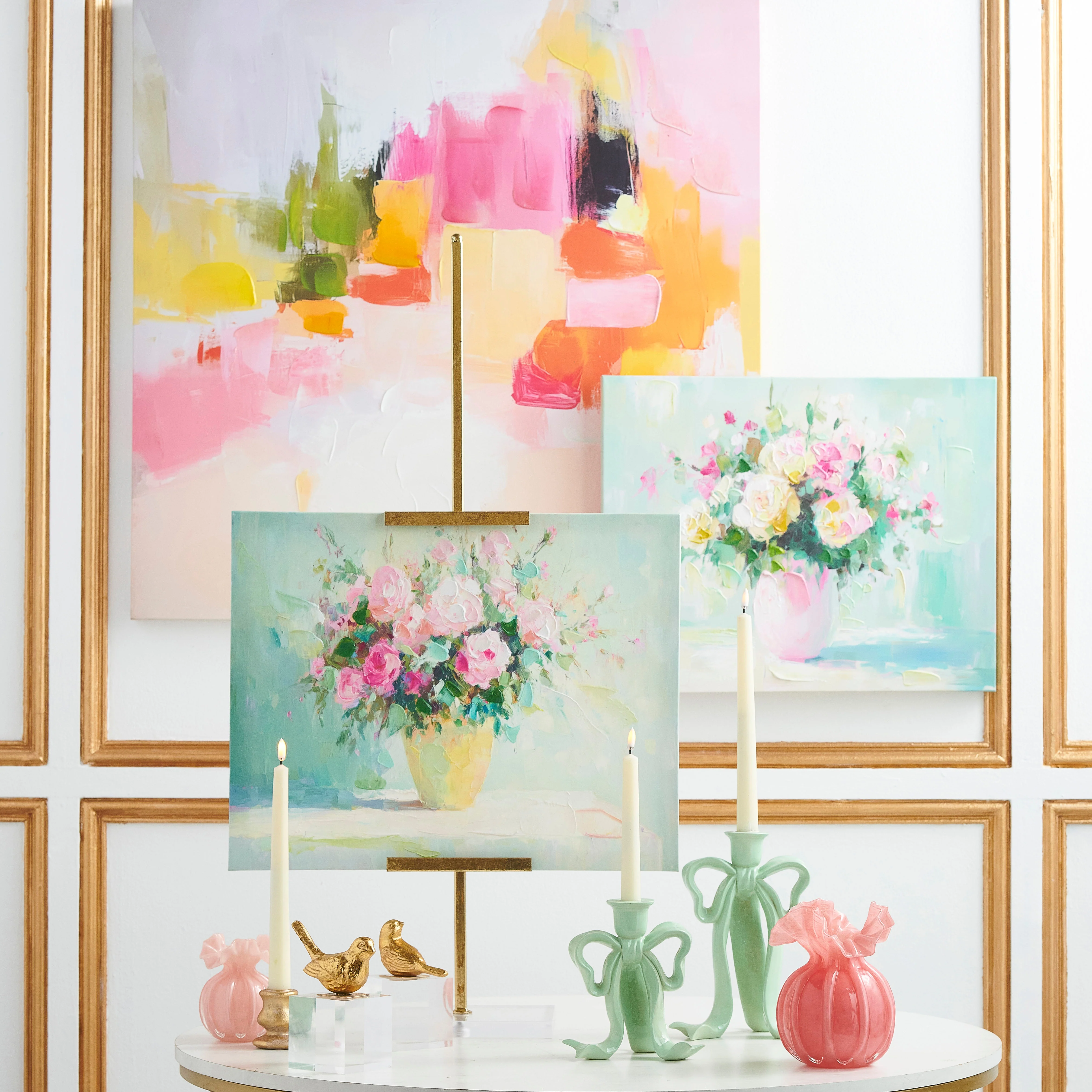 36" Gold and Acrylic Easel - Image 2