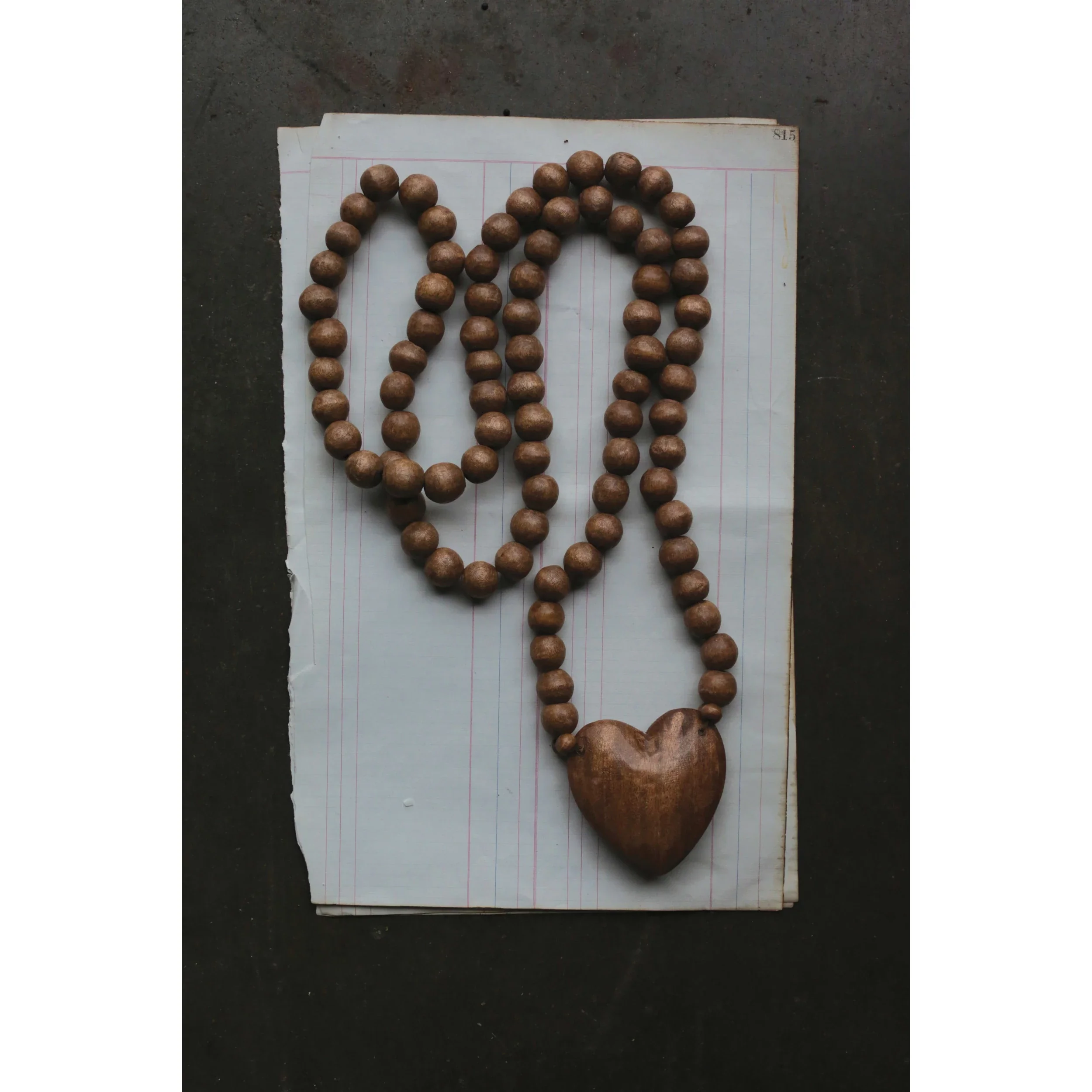 36" Hand-Carved Rosary with Heart - Image 2