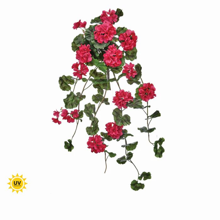 36” Uv Natural Touch Summer Hanging Geranium Plant - Image 3