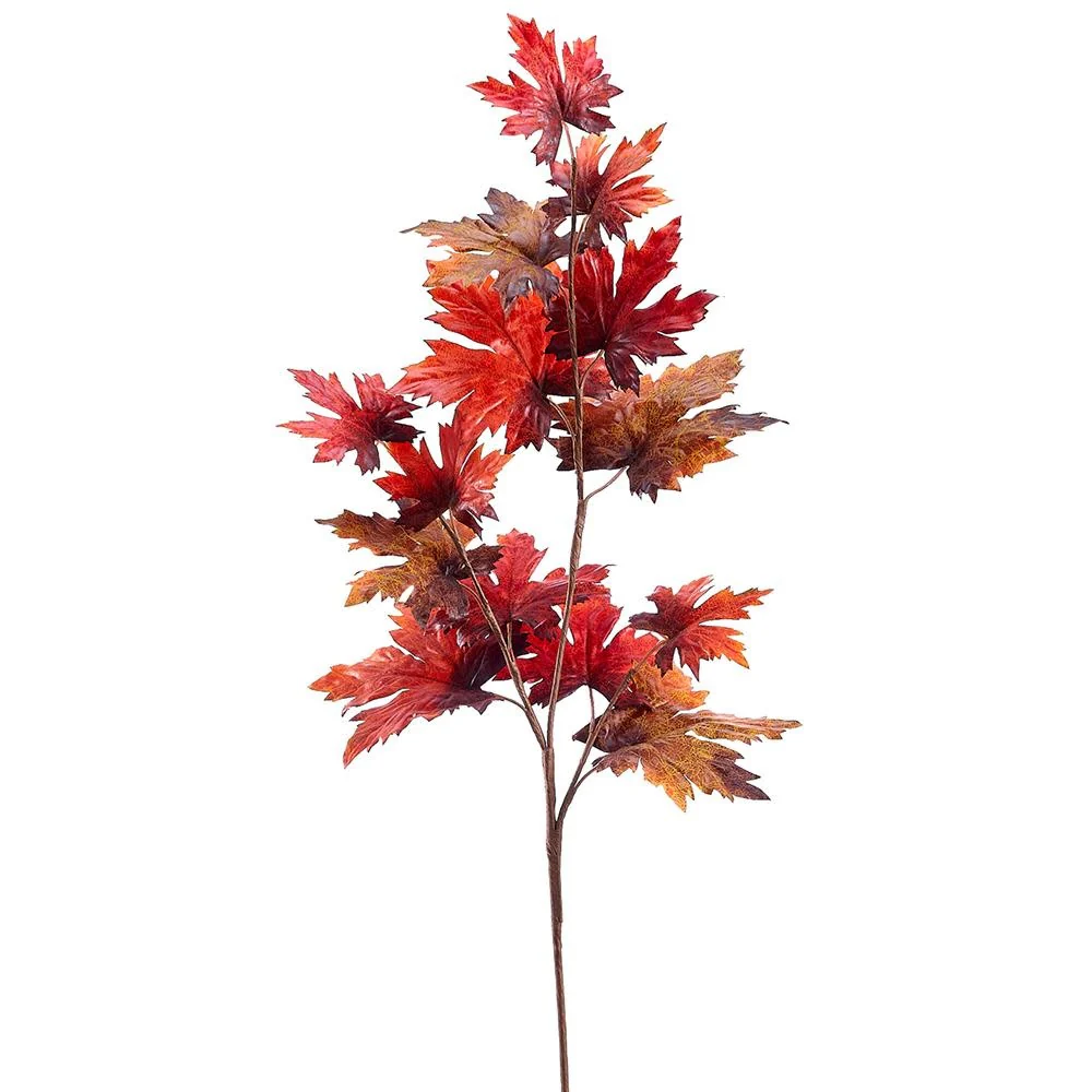 39" Maple Leaf Spray Burgundy Green