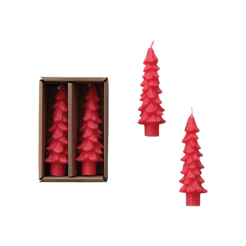 4-3/4"H Unscented Tree Shaped Tapers, Watermelon