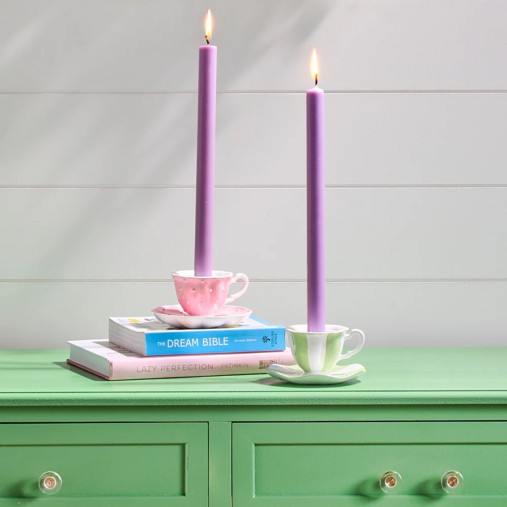 4.5" Resin Tea Cup Taper Candle Holder - Sold Individually - Image 3