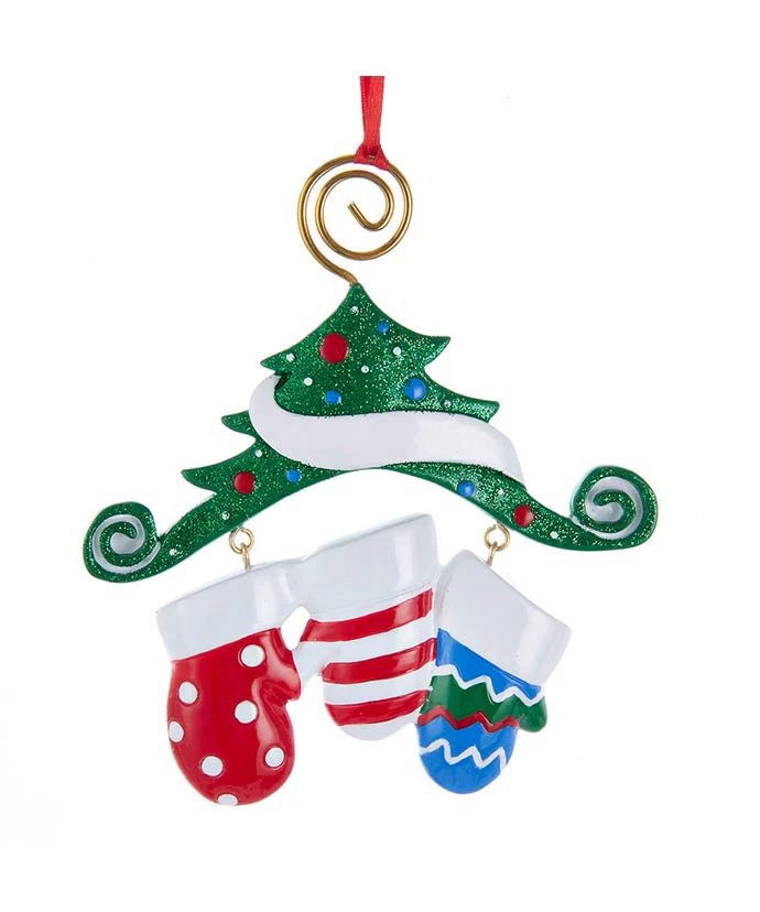 4.75" Mitten Family Of 3 Ornament