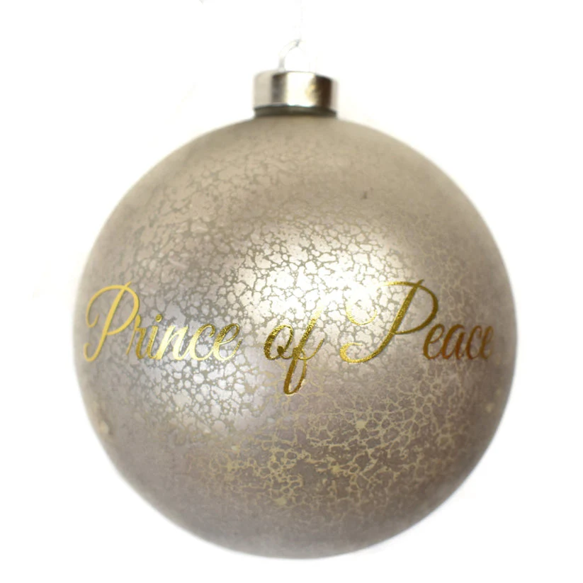 4.75" "Prince of Peace" Glass Ball Ornament