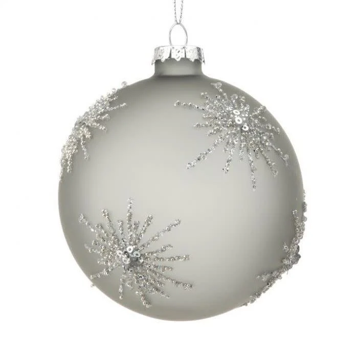 4" Glass Beaded Star Burst Ball Ornament