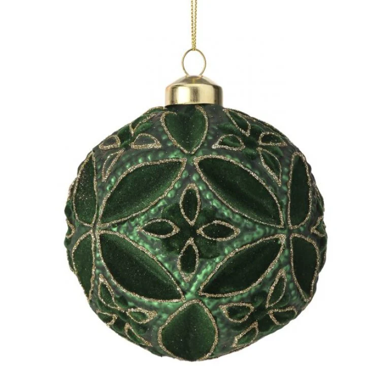 4" Glass Fleurette Glitter Ornament - Image 7