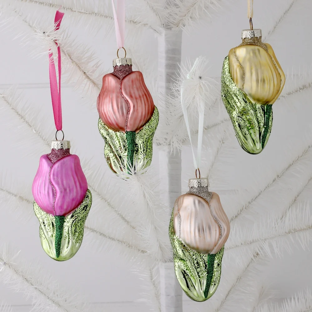 4" Glass Tulip OrnamentĀ - Sold Individually - Image 3
