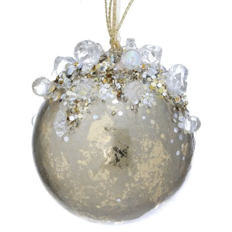 4" Heavy Jeweled Ball Ornament - Image 5