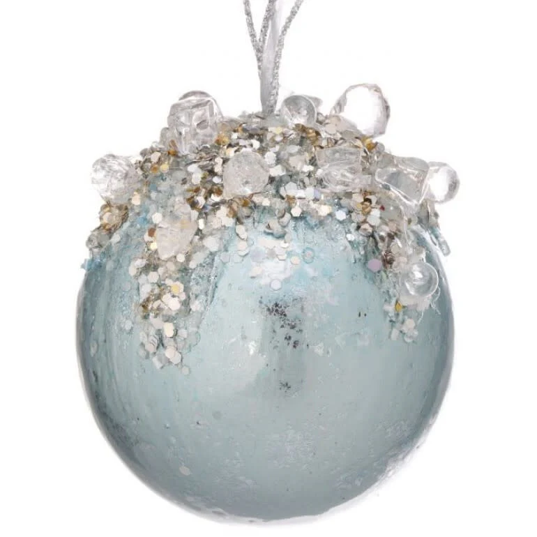 4" Heavy Jeweled Ball Ornament - Image 6