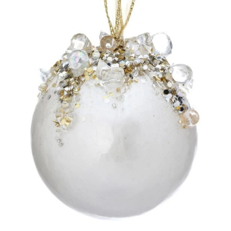 4" Heavy Jeweled Ball Ornament - Image 7