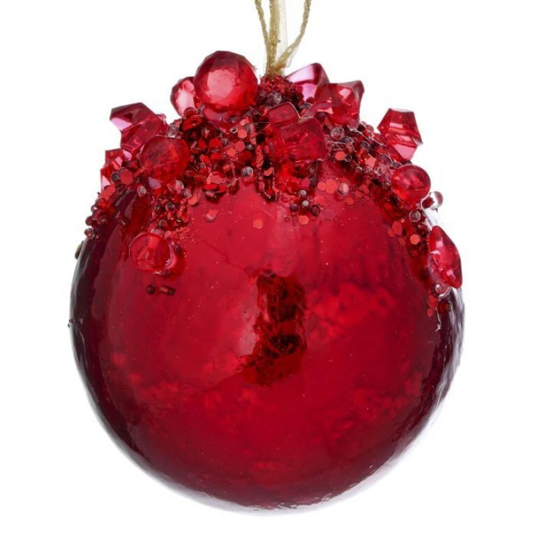 4" Heavy Jeweled Ball Ornament - Image 9
