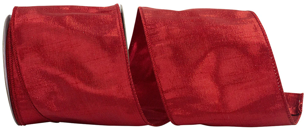 4" Metallic Dupioni Texture Colors Wired Edge Ribbon - Image 3