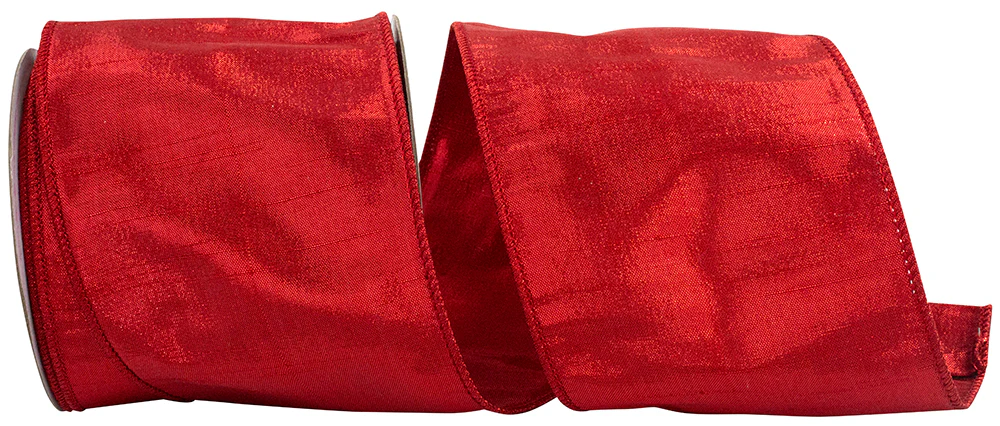 4" Metallic Dupioni Texture Colors Wired Edge Ribbon - Image 5