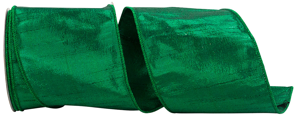 4" Metallic Dupioni Texture Colors Wired Edge Ribbon - Image 6