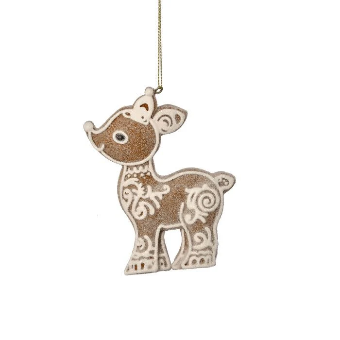 4" Resin Gingerbread Deer Ornament