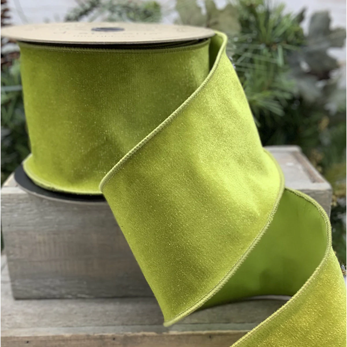 4" x 10yds Velvet Faux Dupion Back, Ribbon - Image 2