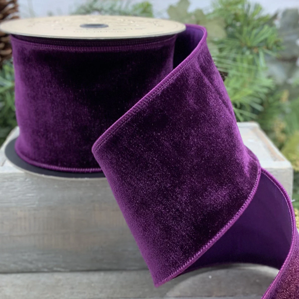 4" x 10yds Velvet Faux Dupion Back, Ribbon - Image 3