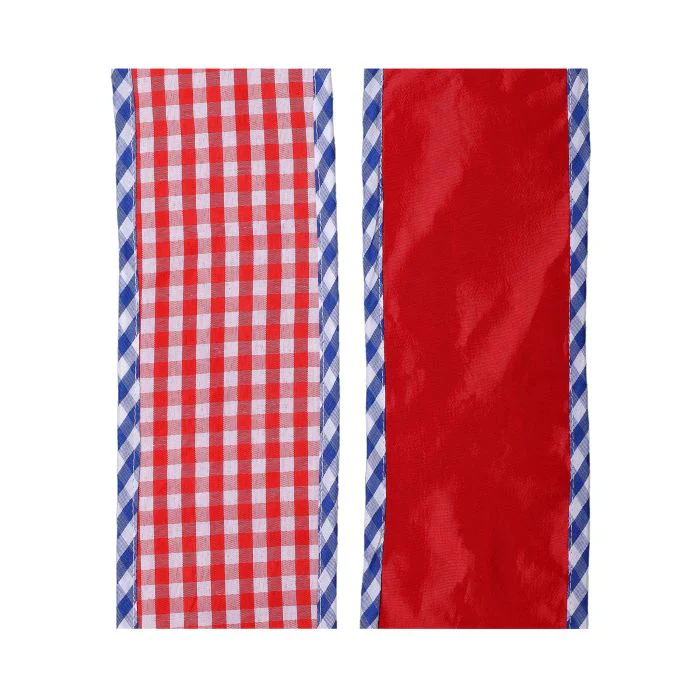 4”x5y Spring Gingham With Border Ribbon - Image 3