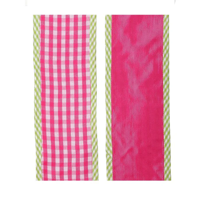 4”x5y Spring Gingham With Border Ribbon - Image 4