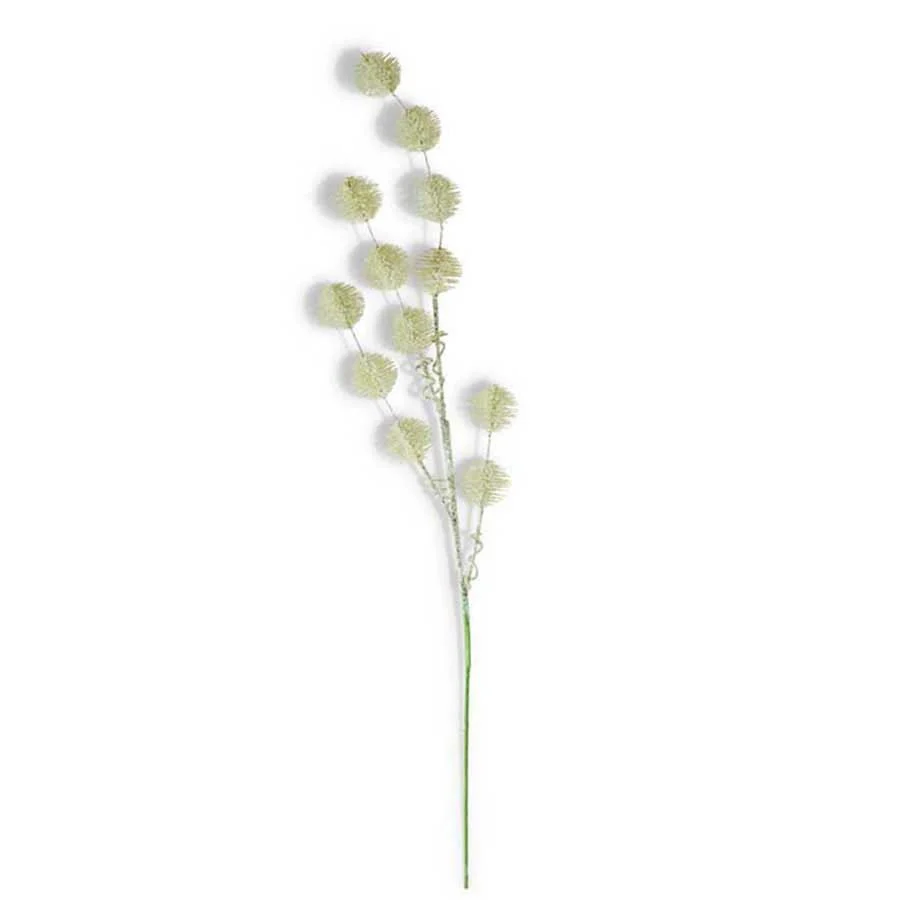 41 Inch Snow & Light Green Glitter Ball Spray