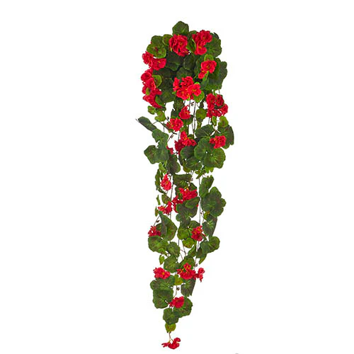 43" Red Hanging Geranium Bush - Image 2