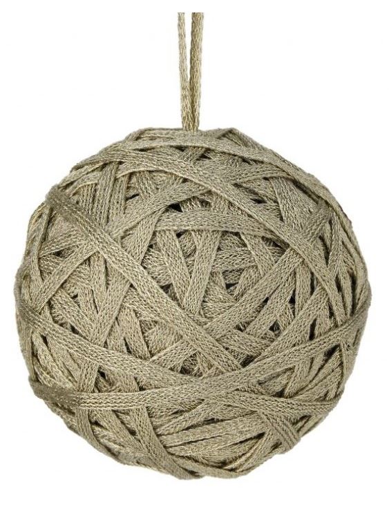 4.5" Metallic Thread Ball Ornament - Image 3