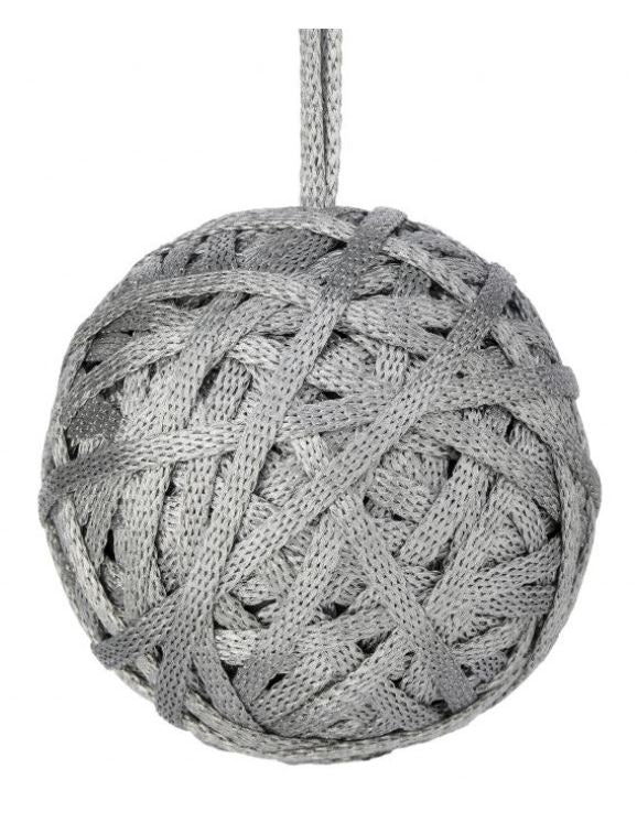 4.5" Metallic Thread Ball Ornament - Image 4