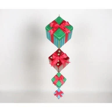 46" Plastic With Glitter Hanging Stacked Package