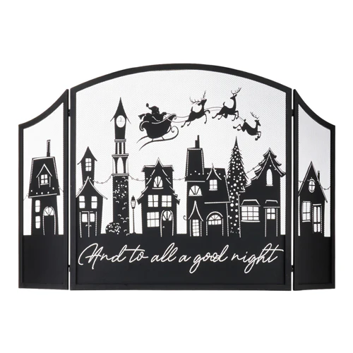 48" And to All a Good Night Fireplace Screen