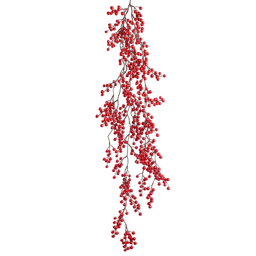 48" Berry Hanging Vine Red
