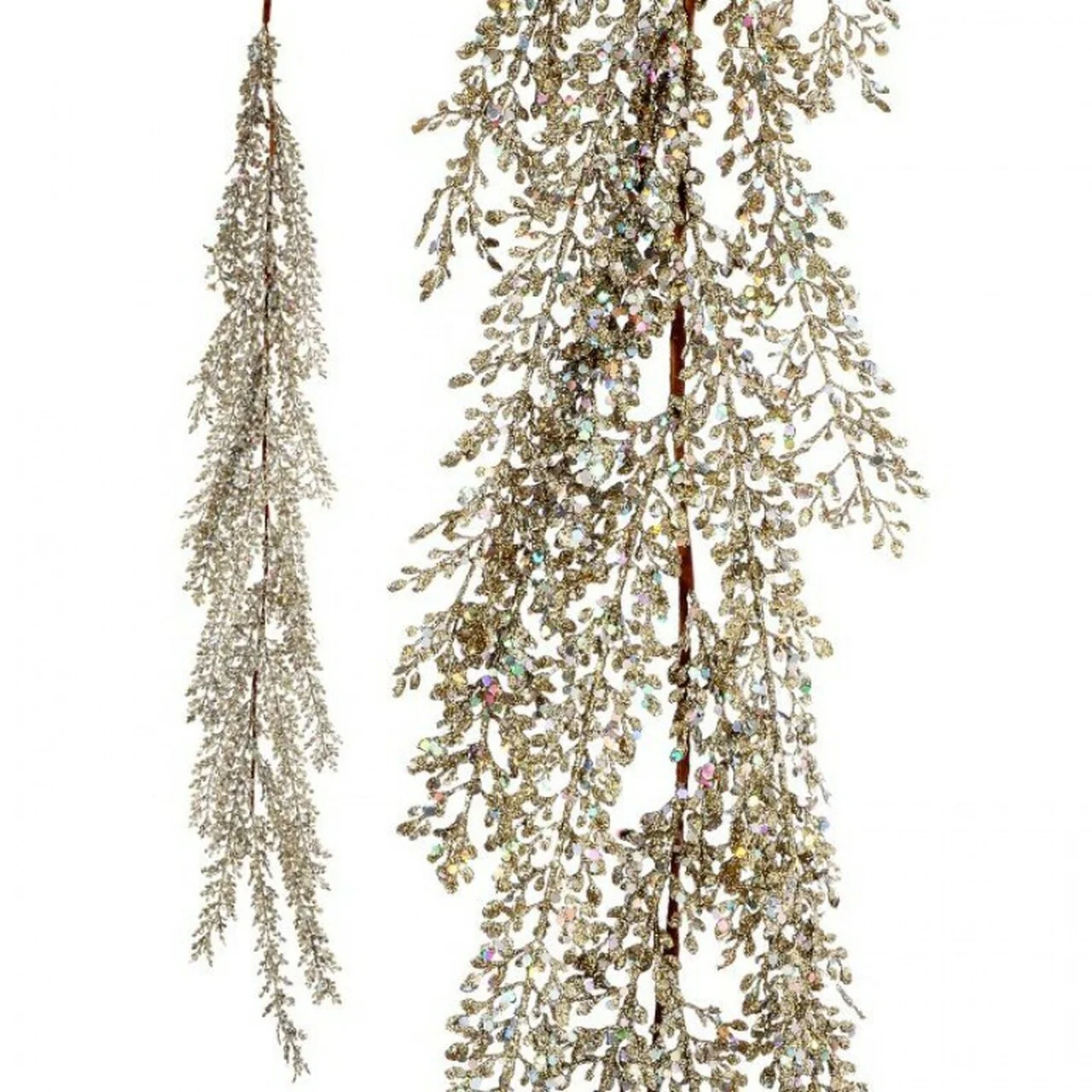 48" Glitter/Sequin Artemesia Garland-Platinum