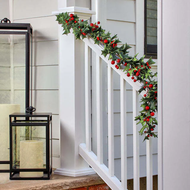 48" Pacific Northwest Holly with Berry Garland - Image 2