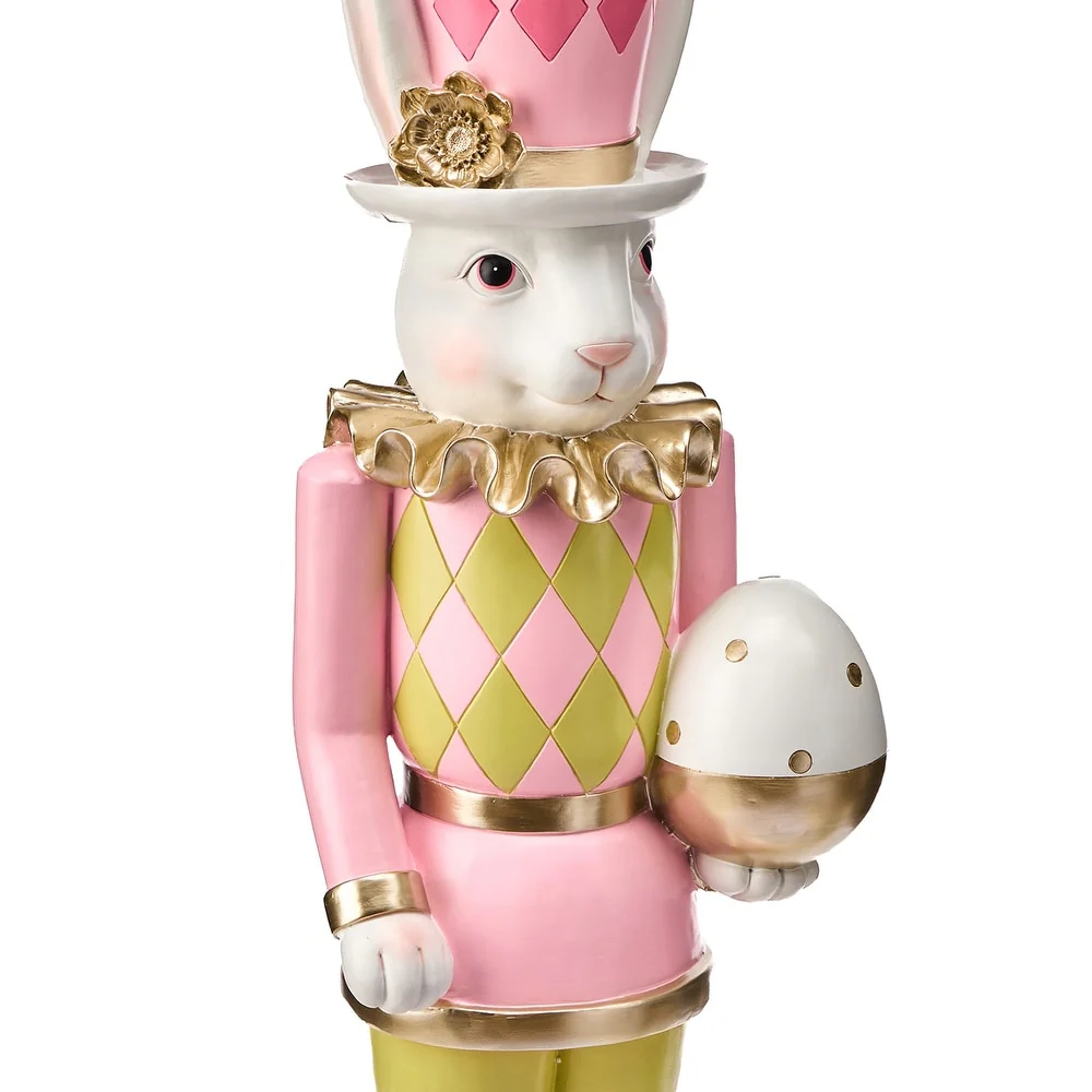 48" Resin Garden Bunny With Egg - Image 2