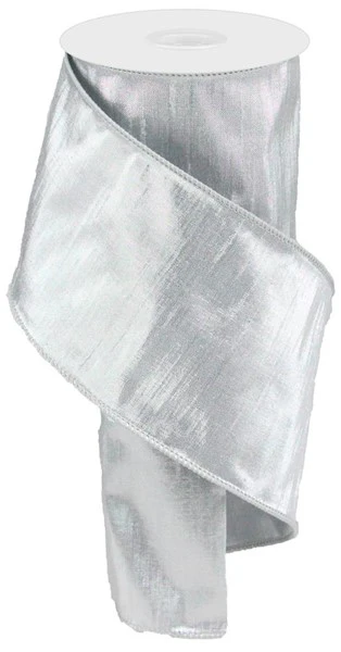 4"X10yd Metallic Dupioni W/Silver Ribbon - Image 2