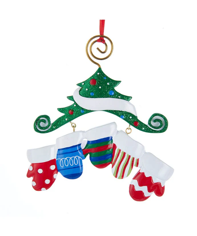5.12" Mitten Family Of 5 Ornament