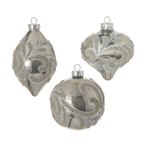 5" Beaded Scroll Ornament