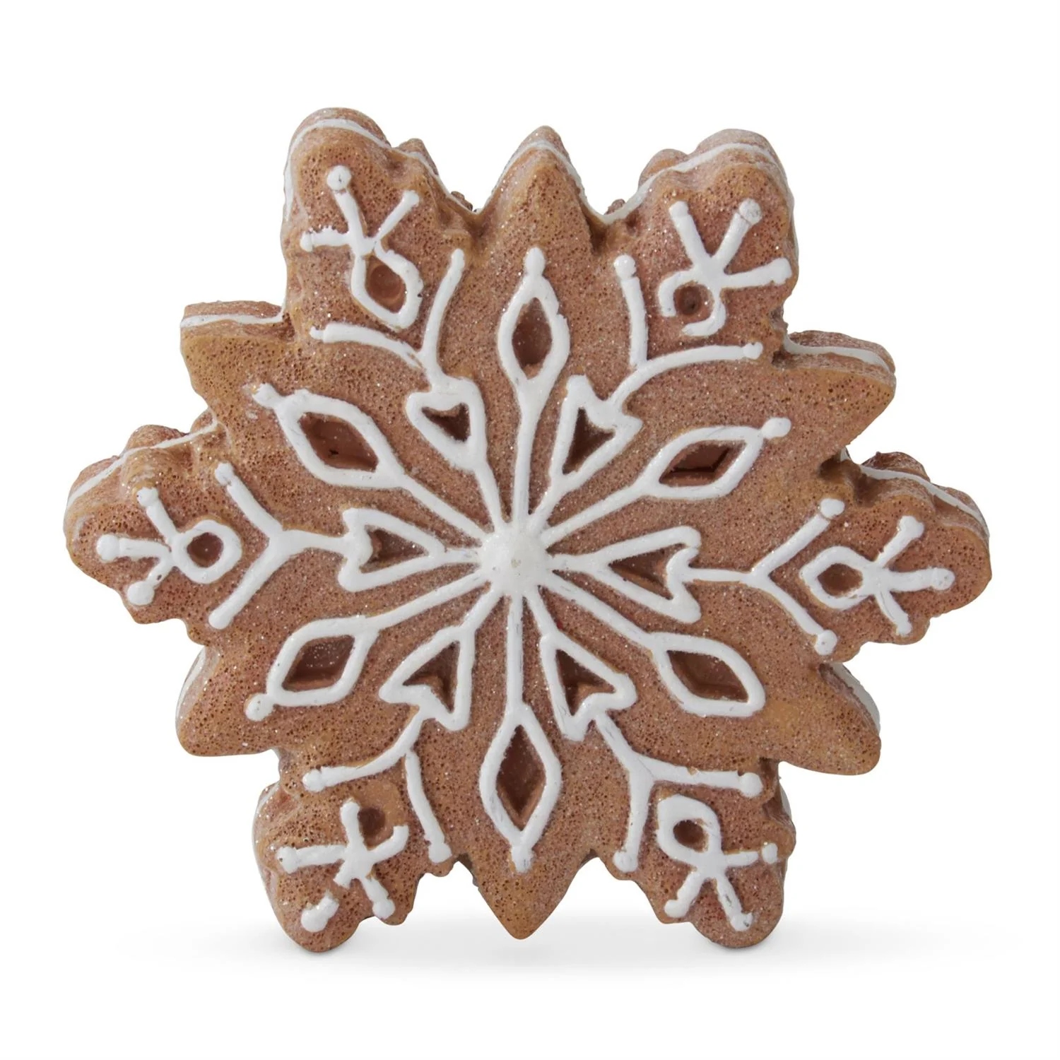 5 Inch Resin Gingerbread Snowflakes w/White Icing Outline - Sold Individually - Image 3