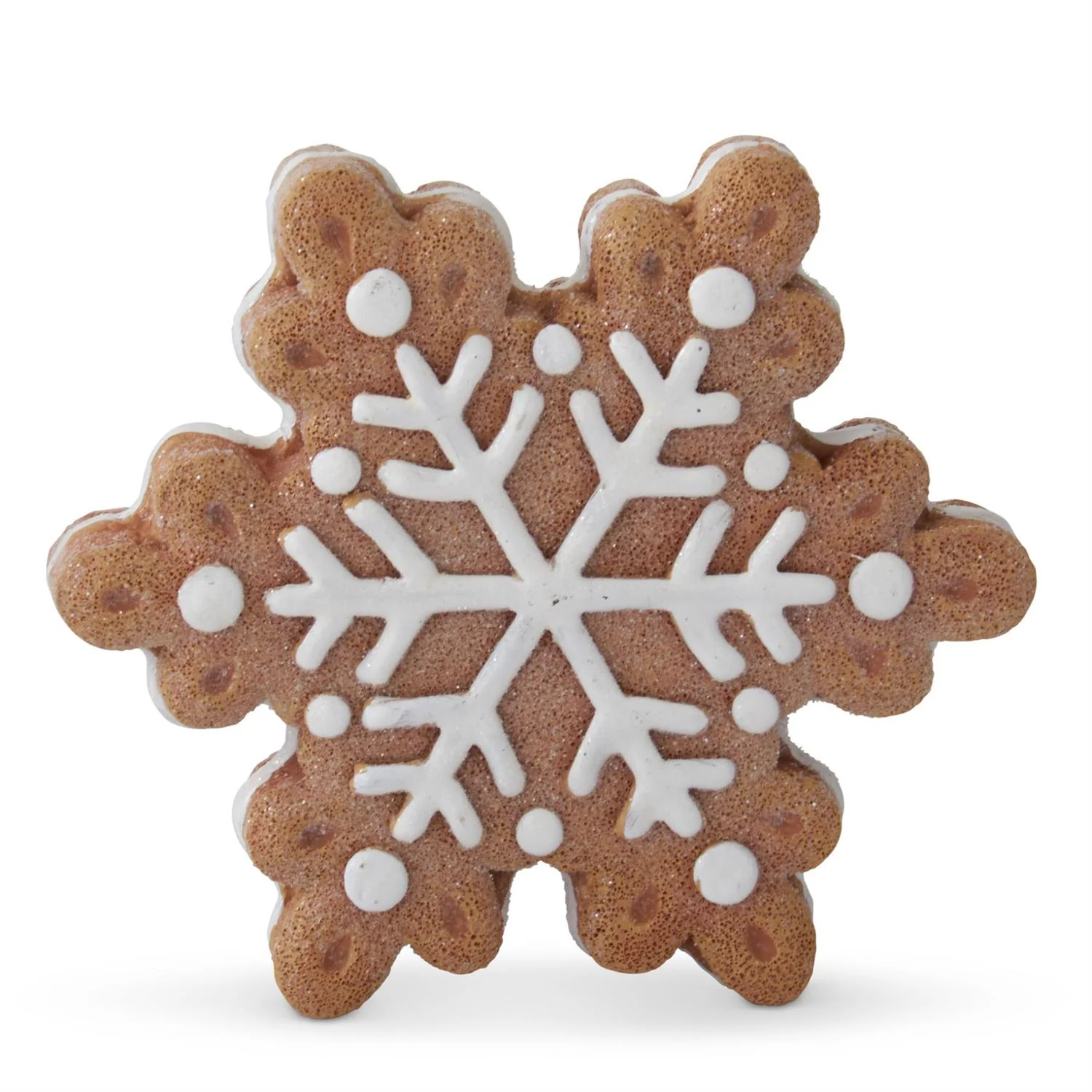 5 Inch Resin Gingerbread Snowflakes w/White Icing Outline - Sold Individually - Image 4