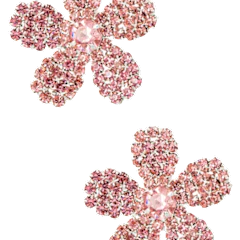 5 Petal Rhinestone Earrings - Image 2