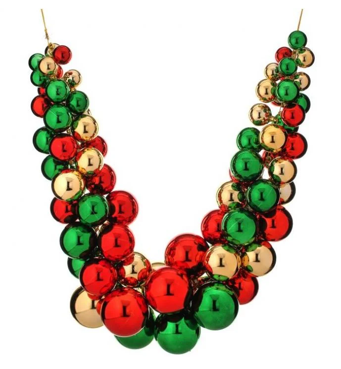 52" Vacuum Plate Mixed Ball Swag Garland - Image 2