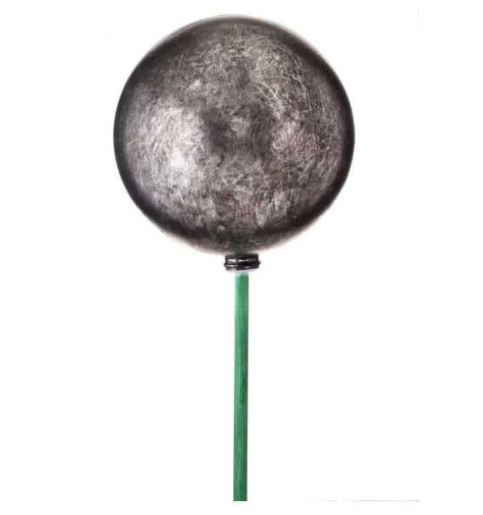 5.5" Antique Vacuum Plate Ball Ornamet Stake 17" - Image 2